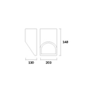 Luminaria DUPLO de aplicar en pared c/ zócalo E27. Cuerpo en aluminio inyectado, con vidrio satinado.