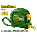 CINTA METRICA - LARGO Y ANCHO: 5M X 19MM DOBLE BOTÓN CON SISTEMA MÉTRICO Y EN PULGADAS