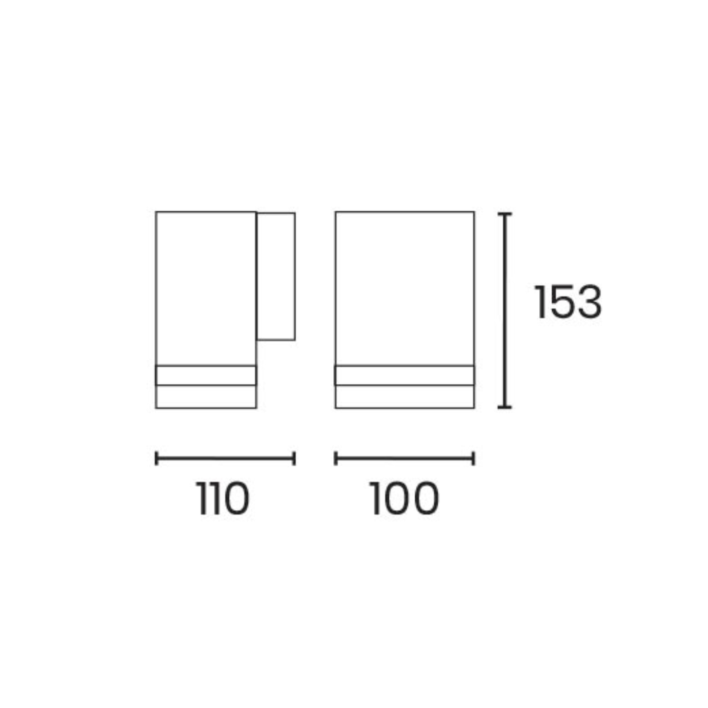Spot rectangular exterior; IP44; 10*11*15.3cm GU10 negro