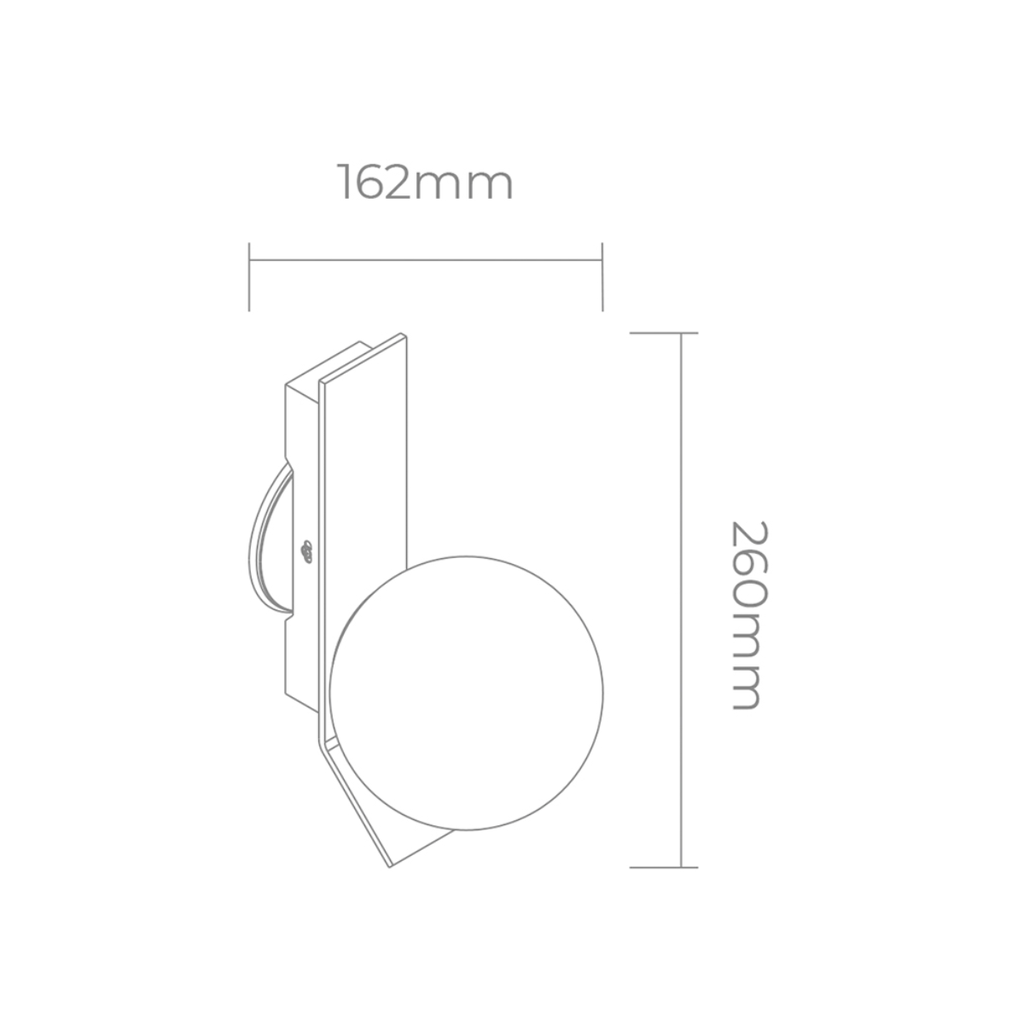 APLIQUE G9 1X8W W: 16,2cm
H: 26cm
 BLANCO MATE