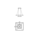 Colgante Quadra 30x30/60x60, 3000K (CAL), Aluminio, 47W