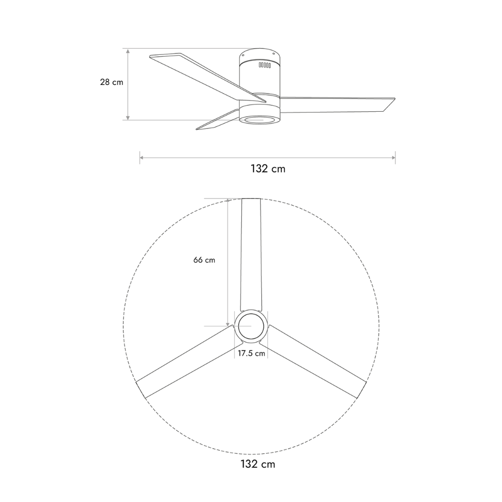 Haití Motor Blanco Aspas Blanco con luz Smart Diam. 52"