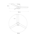 Haití Motor Negro Aspas Negro con luz Smart Diam. 52"