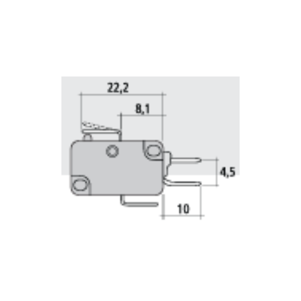MICROINTERRUPTORES SERIE V ACC. SUP. POR MEDIO PAL. RIG. CORTA
