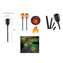 ANTORCHA A LED SOLAR AUTÓNOMA DE EXTERIOR - Batería Li-Ion 3,7V 2200mAh - Luz Cálida - Dimensión Ø 12,5 x 100cm