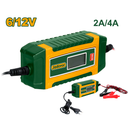 Cargador de baterías - Voltaje de entrada: 220-240V 50/60Hz - Voltaje de carga: 6/12V - Corriente nominal: 2A (6V) / 2-4A (12V) - Capacidad de referencia: 60Ah (máx)