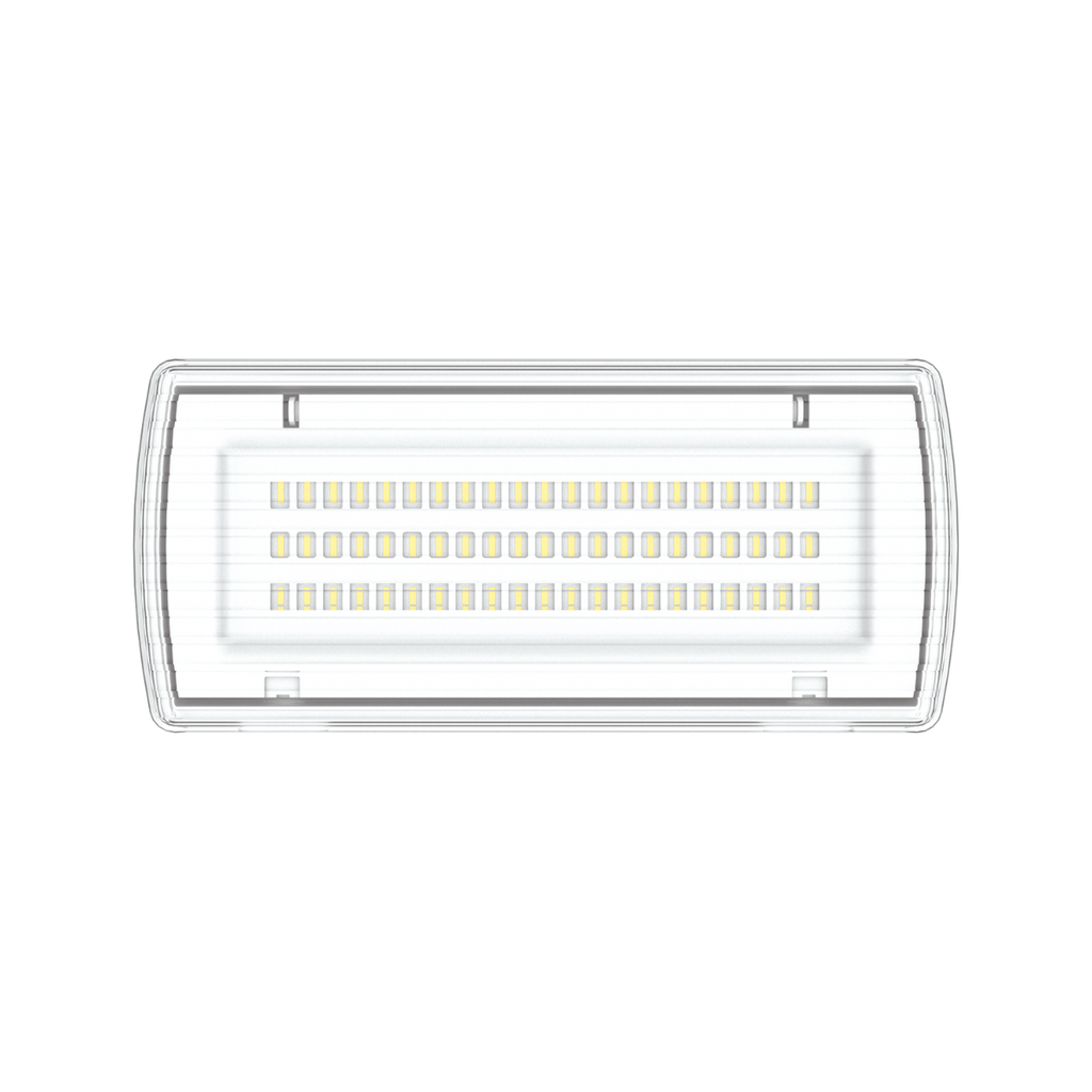 LUZ DE EMERGENCIA IP 65 PARA APLICAR O EMBUTIR, AC100-240V, 400LM, BATERIA 3.7V 2400mAh, 4-6HS, BCO FRIO 7000K
