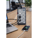 Estabilizador + Filtro de línea + USB Tipo C + 6 Salidas + Prot. P/Internet 1000 VA.