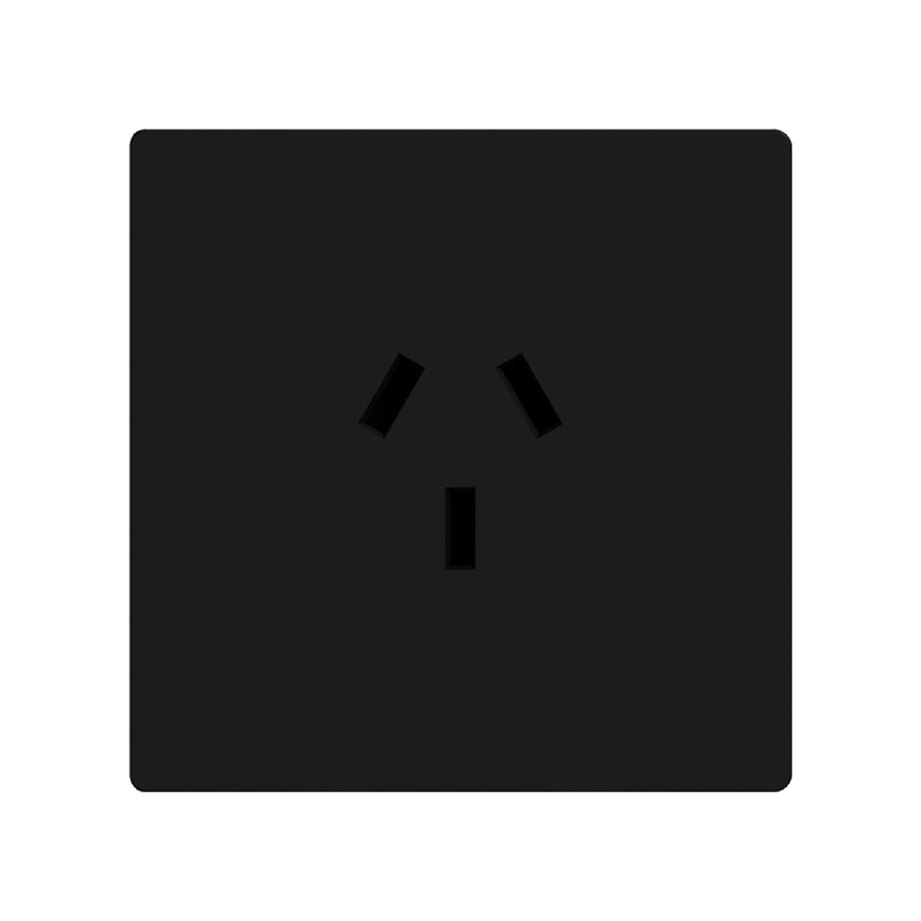 FRENTE PARA TOMACORRIENTE MIGNON 20A MILAN MACROLED, COLOR NEGRO