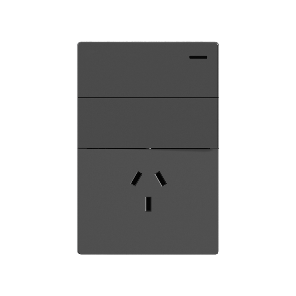 TECLA Y TOMACORRIENTE BI-NORMA MILAN MACROLED, 2 CANALES, AC 250V, 10A MAX. BASTIDOR METALICO, SIN FRENTE