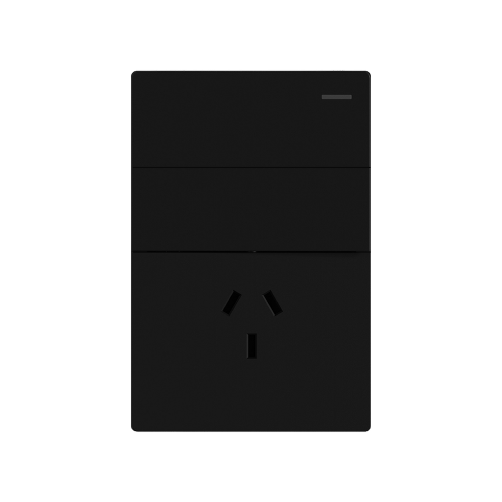 TECLA Y TOMACORRIENTE BI-NORMA MILAN MACROLED, 2 CANALES, AC 250V, 10A MAX. BASTIDOR METALICO, SIN FRENTE