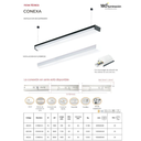 CONEXA S - APLIQUE BARRA LED 18W BLANCO DINAMICO 60X590X36MM NEGRO