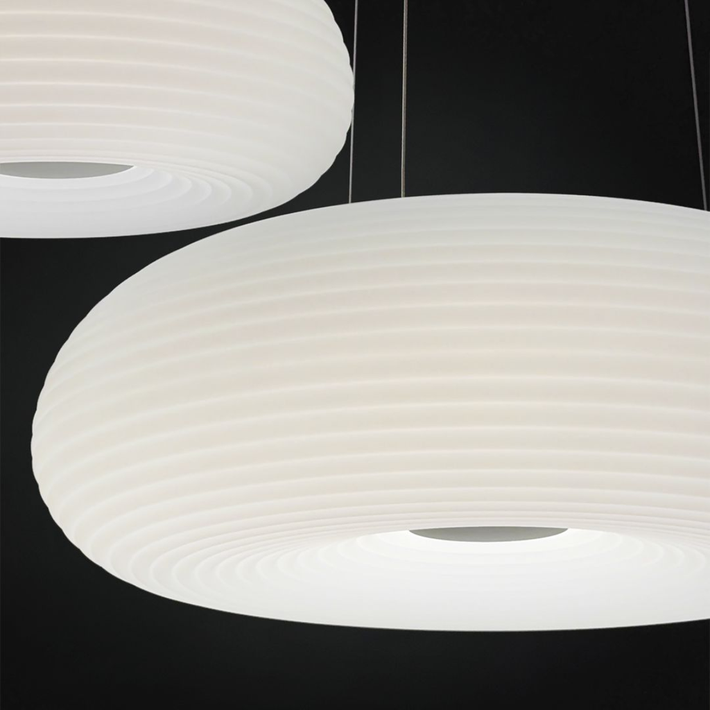 Luminaria colgante decorativa de interior AUSTER S, potencia 60W, 3000K, dimensiones Ø680x215mm, color Blanco.