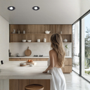 Embutido rerondo movil aluminio para GU10 - negro