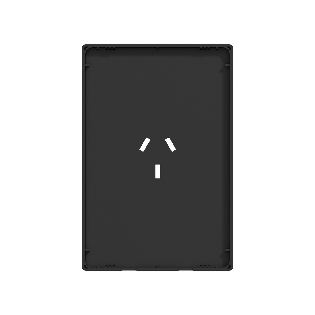 FRENTE PARA TOMACORRIENTE VERTICAL MILAN MACROLED, COLOR NEGRO