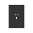 FRENTE PARA TOMACORRIENTE VERTICAL MILAN MACROLED, COLOR NEGRO