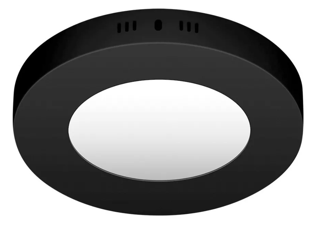 PANEL PLAFON CIRCULAR NEGRO MACROLED 6W AC85-265V CALIDO 3000K