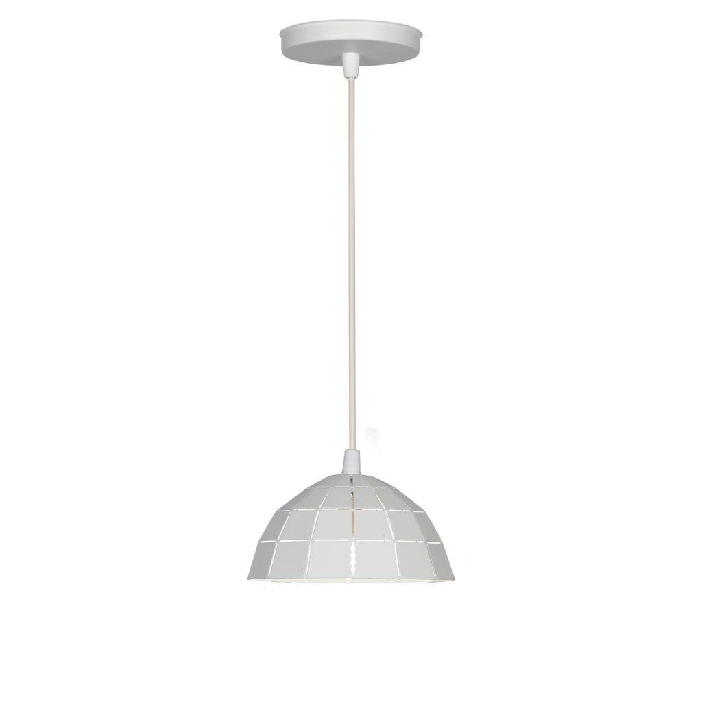 Colgante "MALAGA" 1xG-9 (Ø 150 mm.) BLANCO TEXTURADO