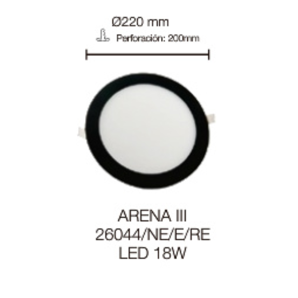ARENA III -EMPOTRABLE LED 18W REDONDO LUZ FRÍA