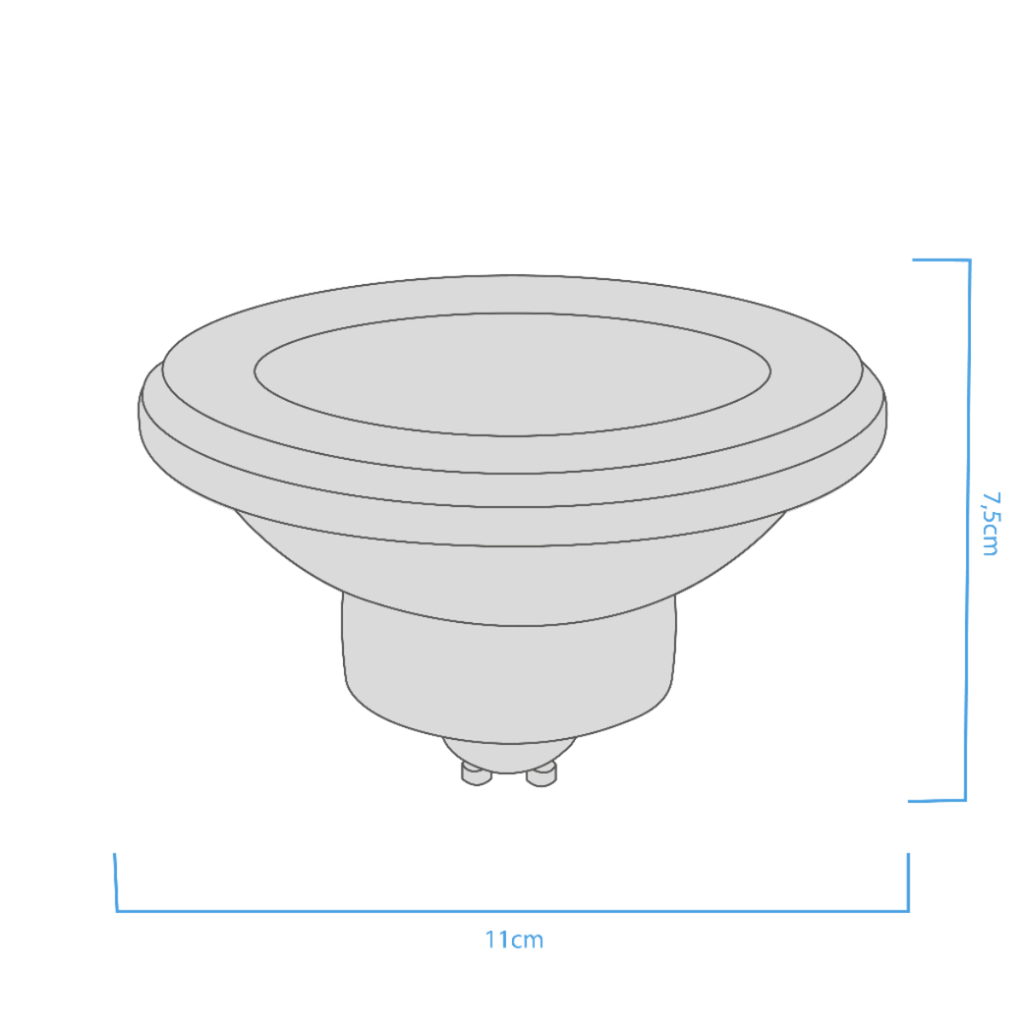 AR111 MACROLED 11W GU10 COB NO DIM AC100-240V FP>0.9 CALIDO 2700K 12º 950LM