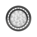 AR111 MACROLED ECO GRIS 15W GU10 AC100-240V CALIDO 3000K 25º