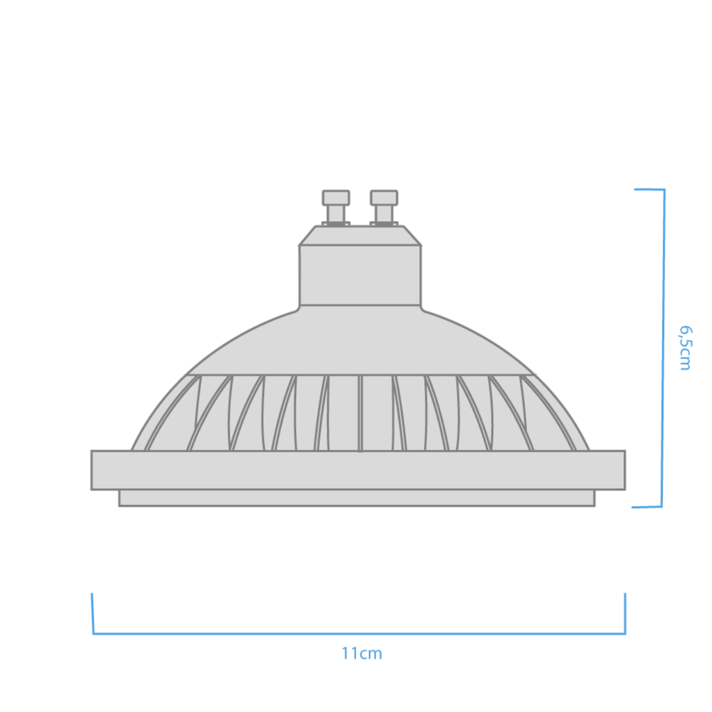 AR111 MACROLED ECO GRIS 15W GU10 AC100-240V CALIDO 3000K 25º