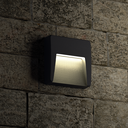 ARTEFACTO DE APLICAR EXTERIOR CUADRADO, COLOR NEGRO, UNIDIRECCIONAL, IP65, AC100-240V, 3W 100LM, RA>80, BLANCO CALIDO