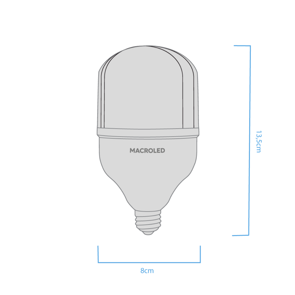 BULBON ALTA POTENCIA MACROLED 20W E27 AC180-240V CALIDA 3000K