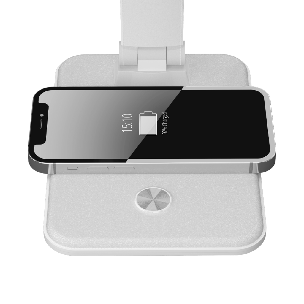 LAMPARA LED VELADOR BLANCO, 8W 600LM, AC100-240V, RA>80, BLANCO CALIDO, DIMEABLE, CARGADOR INALAMBRICO