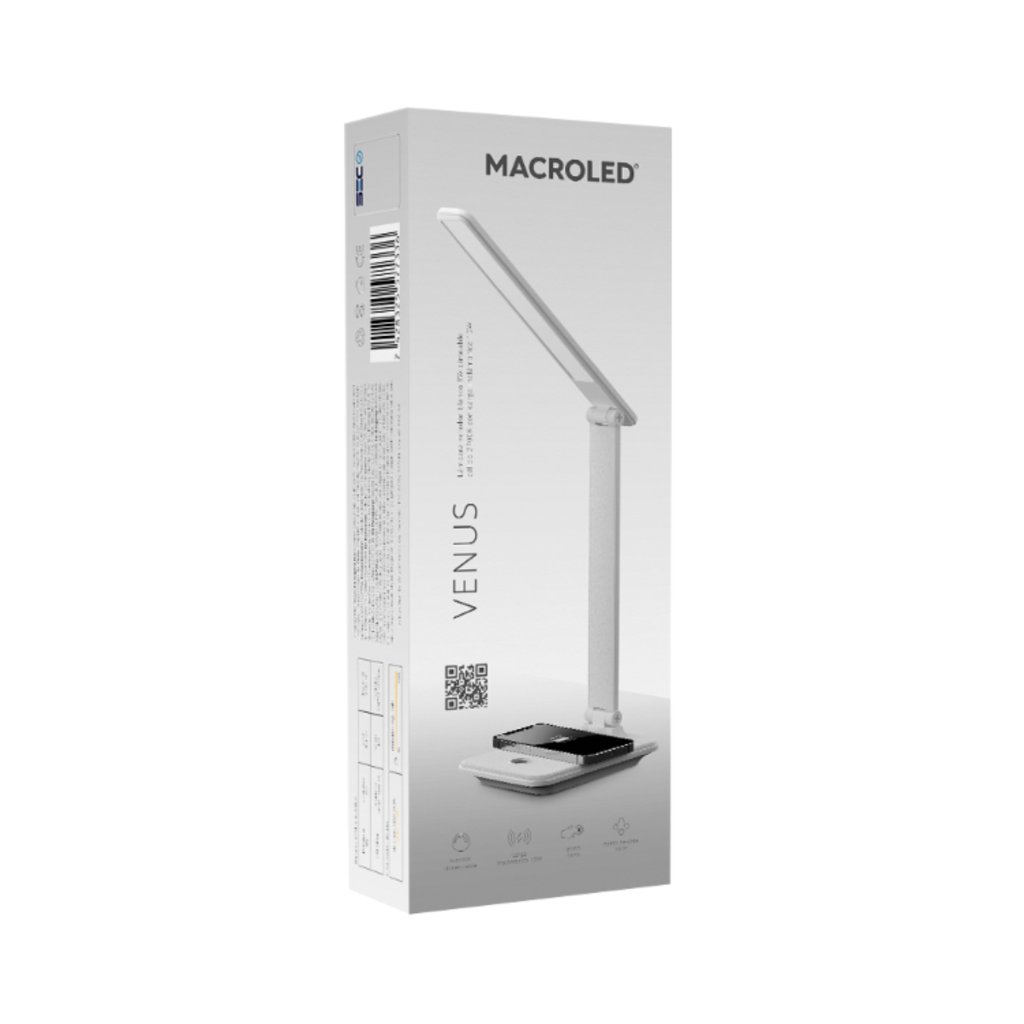 LAMPARA LED VELADOR BLANCO, 8W 600LM, AC100-240V, RA>80, BLANCO CALIDO, DIMEABLE, CARGADOR INALAMBRICO