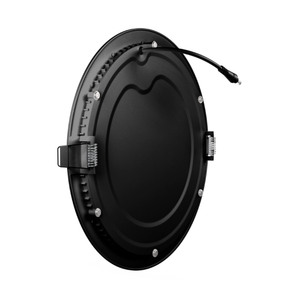 PANEL FLAT CIRCULAR NEGRO MACROLED 18W AC85-265V CALIDO 3000K