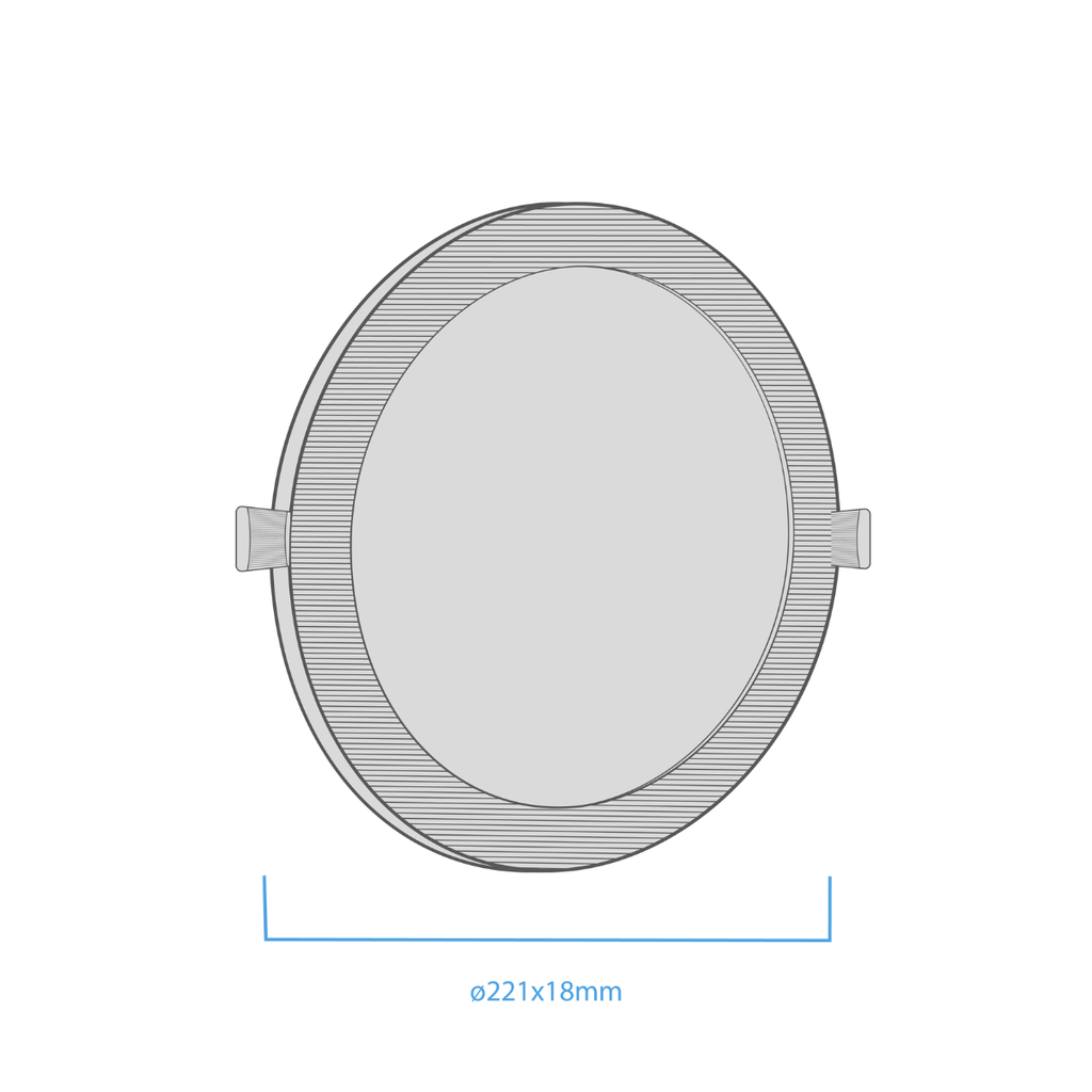 PANEL FLAT CIRCULAR NEGRO MACROLED 18W AC85-265V CALIDO 3000K