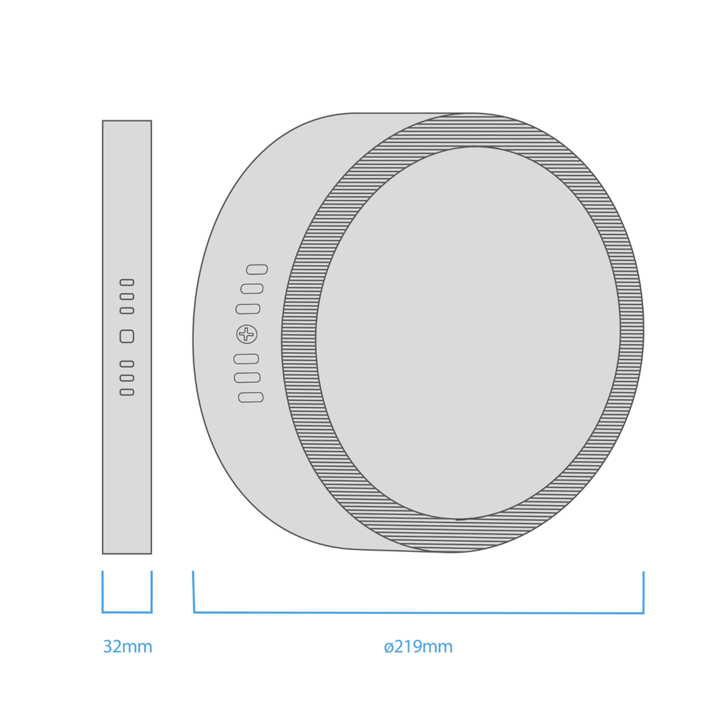 PANEL PLAFON CIRCULAR NEGRO MACROLED 18W AC85-265V NEUTRO 4500K