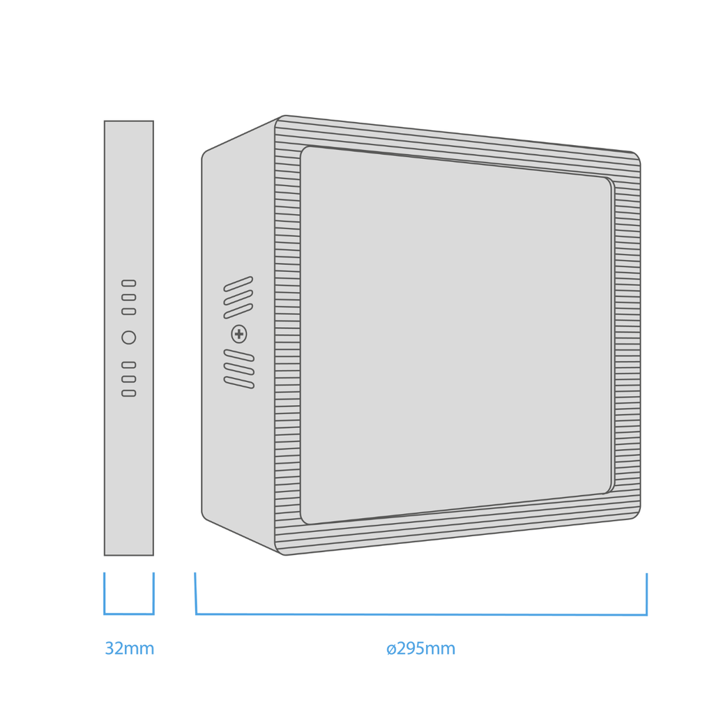 PANEL PLAFON CUADRADO NEGRO MACROLED 24W AC85-265V NEUTRO 4500K
