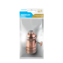 PORTALÁMPARA ALUMINIO E27 VINTAGE CON PERILLA COBRE