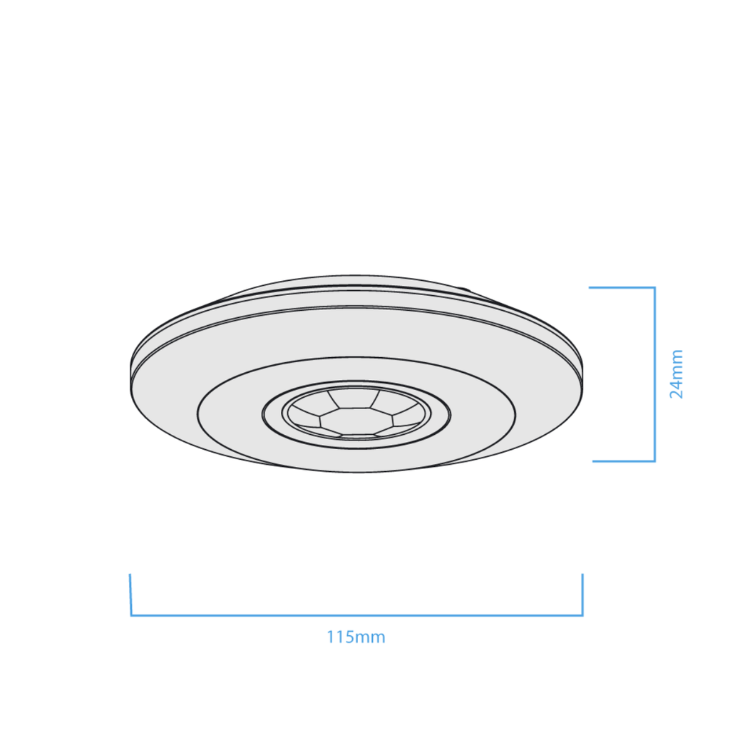 SENSOR DE MOV TECHO MACROLED AC220-240V 2000W MAX, 8M DE ALCANCE, 360º