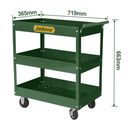 Carro con ruedas - 3 bandejas de acero - 719 x 365 x 85mm - Peso 12kg - 4 ruedas