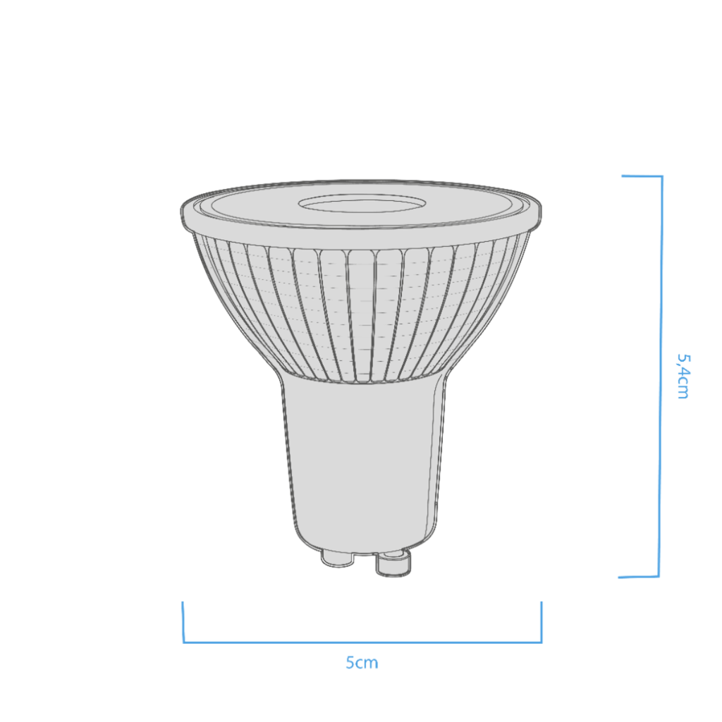DICROICA MACROLED VIDRIO GU10 7W NO DIM AC180-265V FP>0.5 CALIDO 2700K 36°