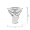 DICROICA MACROLED VIDRIO GU10 7W NO DIM AC180-265V FP>0.5 CALIDO 2700K 36°