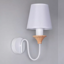 Ap. 1L de caño blanco con madera y pantalla de tela