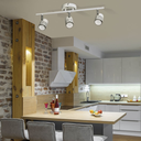 Spot de chapa de 3 luces blanco con detalle cromo
