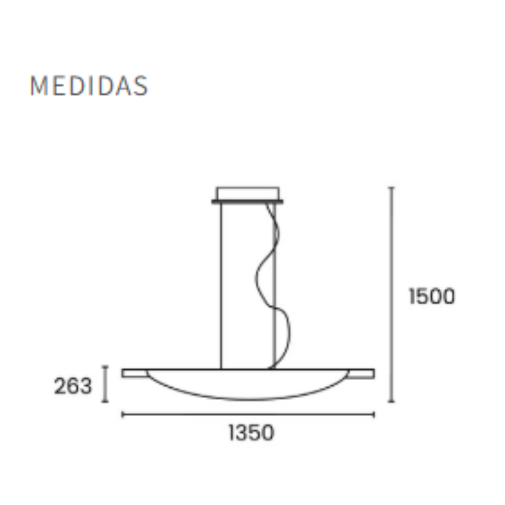 Colgante de chapa color madera de ø1,35mts de 20w led