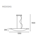 Colgante de chapa color madera de ø1,35mts de 20w led