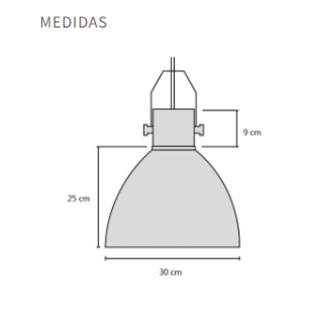 Colgante de chapa y madera ø30cm blanco mate E27
