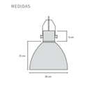 Colgante de chapa y madera ø30cm blanco mate E27