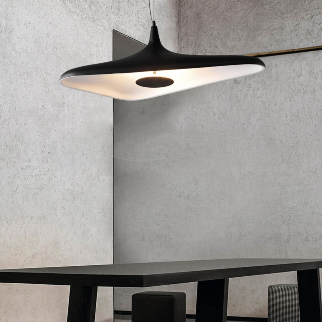 Colgante hecho en resina de color negro de ø80cm de 20w led