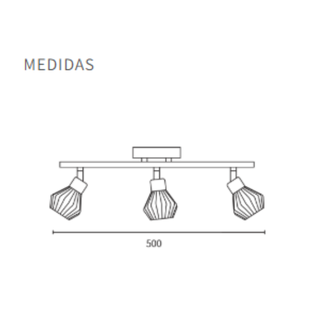 Dis-Spot 3 luces cromo con reja para lampara G9