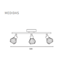 Dis-Spot 3 luces cromo con reja para lampara G9