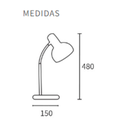 Dis-Velador de mesa con flexible, ø10cm, altura 38cm para E27 PLATIL
