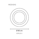 Espejo circular 80cm con luz touch led 28w por dentro